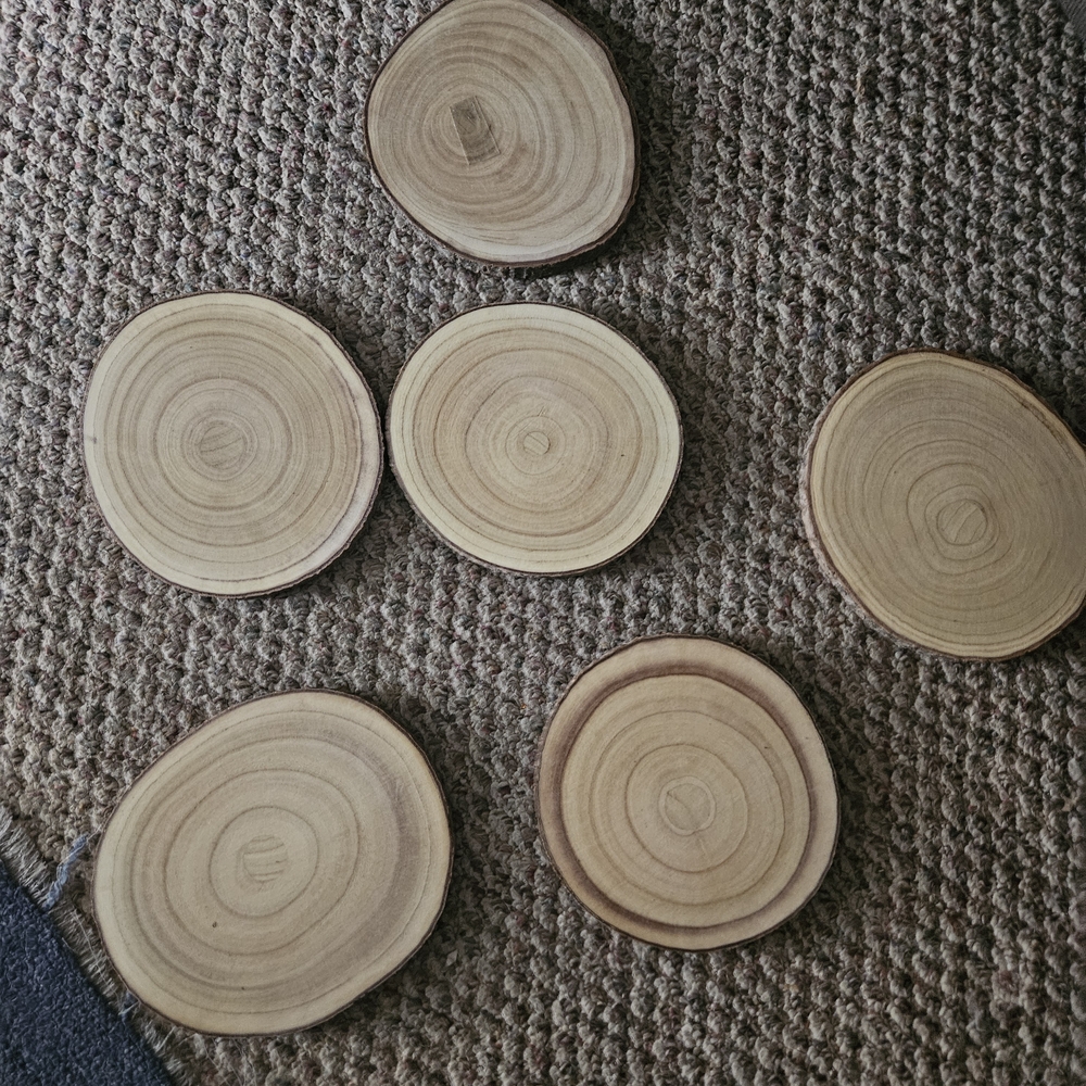 Natural Wood Coasters Set